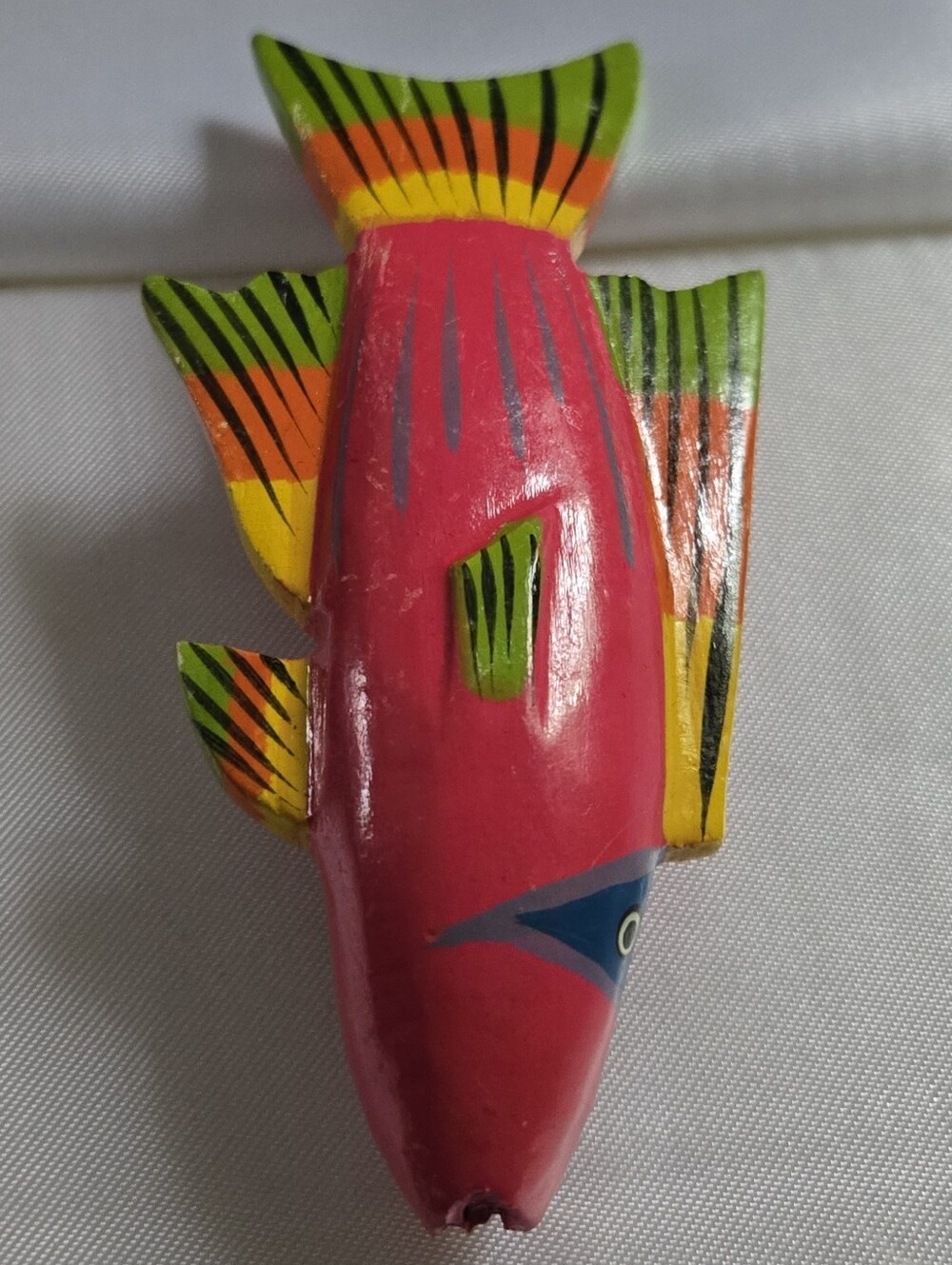 Vintage 80's Pink & Multicolor Hand-Painted Fish Hair Accessory